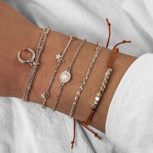 *JINORA* 5-Pc Handmade Moon Design Bracelet Set